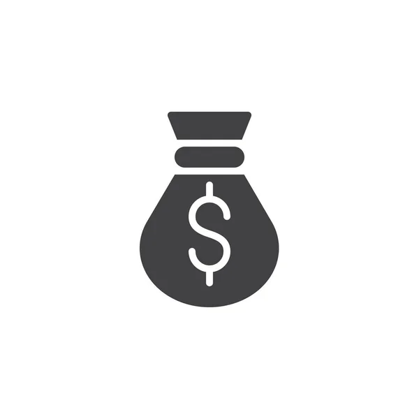 お金袋のベクター アイコン モバイルの概念と Web デザインのフラット記号を記入しました ドルお金袋シンプルな固体のアイコン シンボル ロゴの図 ピクセル完璧なベクトル グラフィック — ストックベクタ