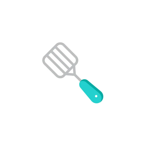 Spatula Lapos Ikon Vector Jel Színes Piktogram Elszigetelt Fehér Konyha — Stock Vector