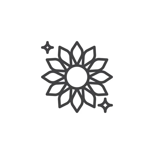 Saubere Blume Umriss Symbol Lineares Stilschild Für Mobiles Konzept Und — Stockvektor