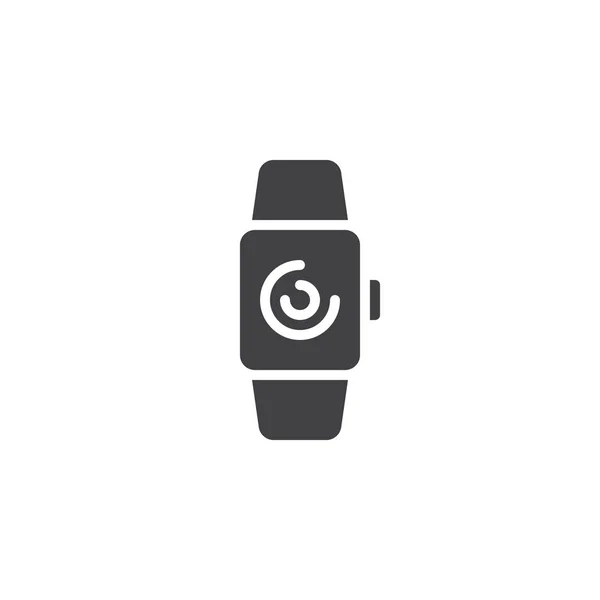 智能矢量图标 填充平面符号的移动概念和网页设计 智能手表简单的实体图标 徽标插图 像素完美矢量图形 — 图库矢量图片