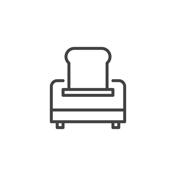 Тостер Значком Контура Хлеба Знак Стиля Мобильной Концепции Веб Дизайна — стоковый вектор