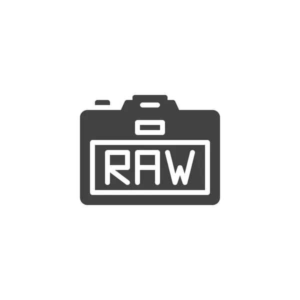 Ícone Vetor Formato Raw Câmera Sinal Plano Cheio Para Conceito —  Vetores de Stock