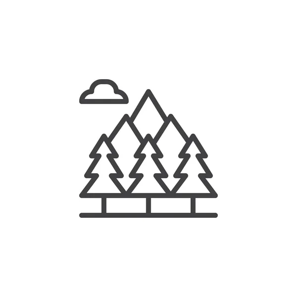 Réserve Icône Contour Forestier Signe Style Linéaire Pour Concept Mobile — Image vectorielle