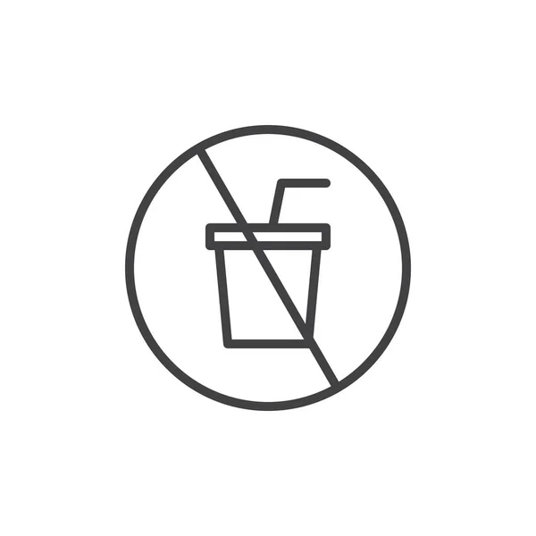 Kein Drinks Outline Symbol Lineares Stilschild Für Mobiles Konzept Und — Stockvektor