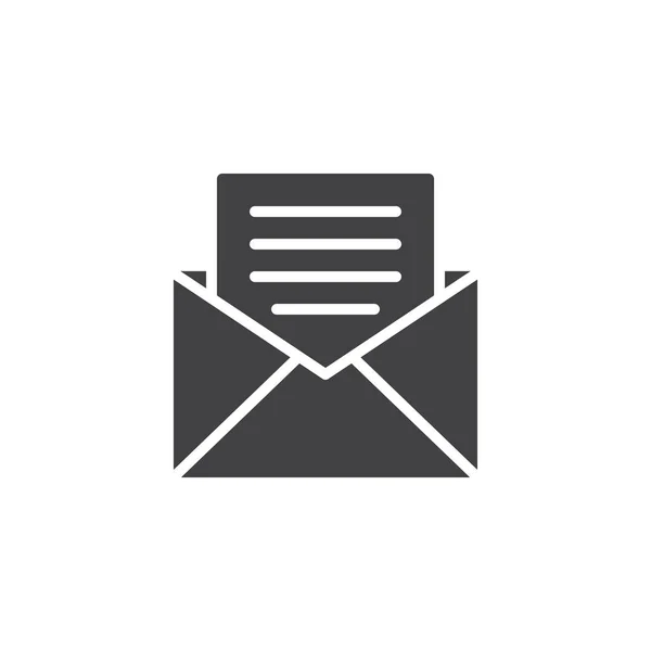 Envelop Met Vector Letterpictogram Geopend Gevuld Platte Teken Voor Mobiele — Stockvector