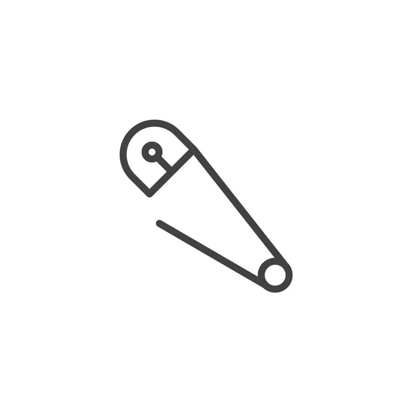Safety Pin Ikonę Konturu Styl Liniowy Znak Dla Mobilnych Koncepcji — Wektor stockowy