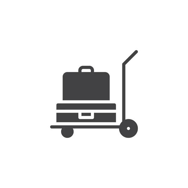 Luggage Trolley Vector Icon Filled Flat Sign Mobile Concept Web — Stock Vector