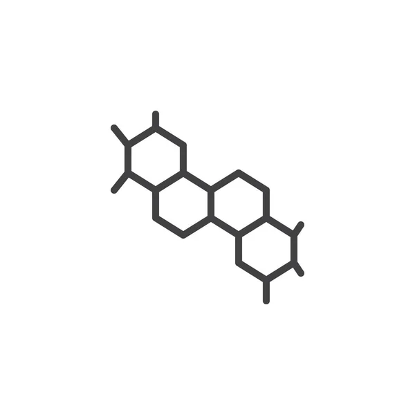 Molekülumrandung Symbol Lineares Stilschild Für Mobiles Konzept Und Webdesign Chemische — Stockvektor