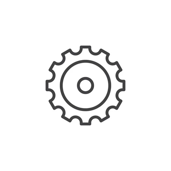 Gear Wheel Overzicht Pictogram Lineaire Stijl Teken Voor Mobiele Concept — Stockvector