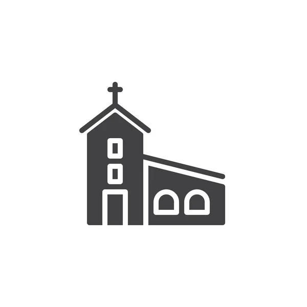 Εκκλησία Κτίριο Εικονίδιο Του Φορέα Γεμάτη Επίπεδη Σημάδι Για Κινητό — Διανυσματικό Αρχείο