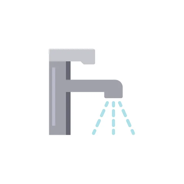 水タップ フラット アイコン ベクトル記号 カラフルなピクトグラムを白で隔離 蛇口のシンボル ロゴの図 フラット スタイルのデザイン — ストックベクタ
