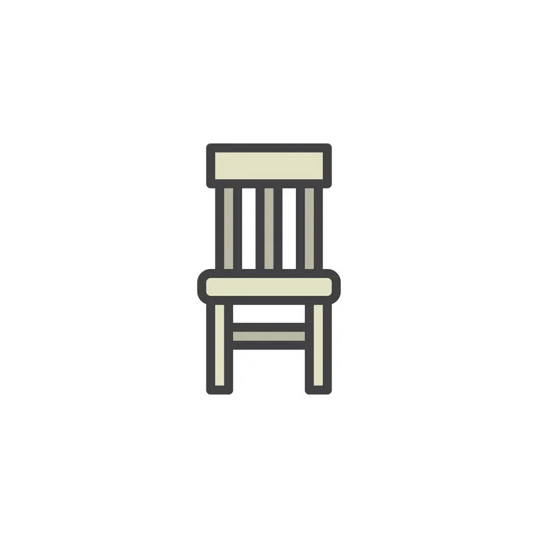 Krzesło Wypełnionym Ikonę Konturu Linia Wektor Znak Liniowy Piktogram Kolorowy — Wektor stockowy