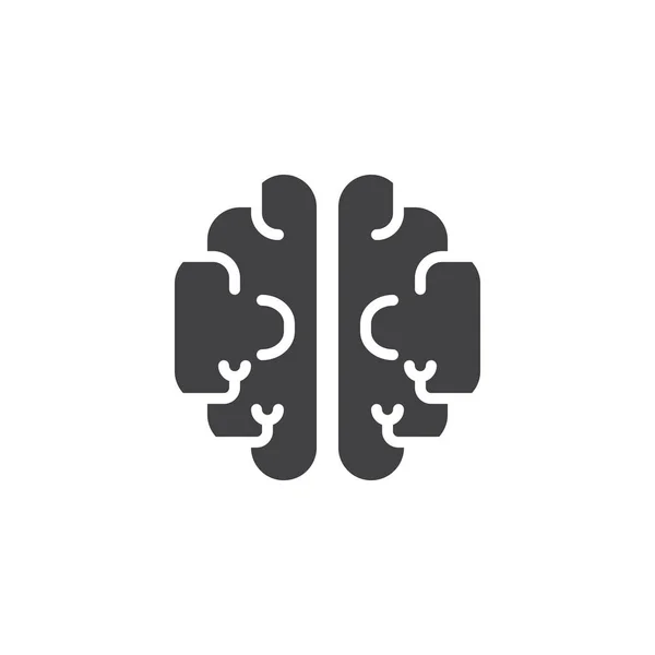 Icono Del Vector Cerebral Humano Signo Plano Lleno Para Concepto — Archivo Imágenes Vectoriales