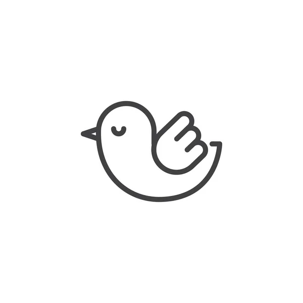 Icona Del Profilo Dell Uccello Colomba Segno Stile Lineare Concetto — Vettoriale Stock