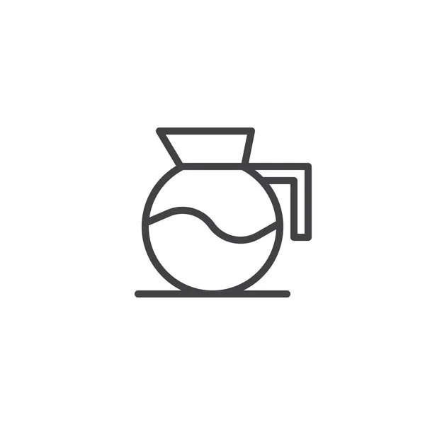 水の瓶のアウトラインのアイコン 携帯電話の概念と Web デザインの直線的なスタイルの標識です 水ピッチャー シンプル ラインのベクトルのアイコン 紅茶ポット シンボル ロゴの図 — ストックベクタ