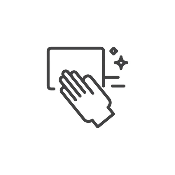 Очистка Контура Руки Иконки Знак Стиля Мобильной Концепции Веб Дизайна — стоковый вектор
