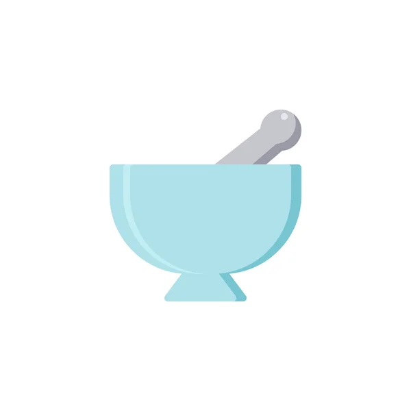 Mortero Pestle Icono Plano Signo Vectorial Pictograma Colorido Aislado Blanco — Vector de stock