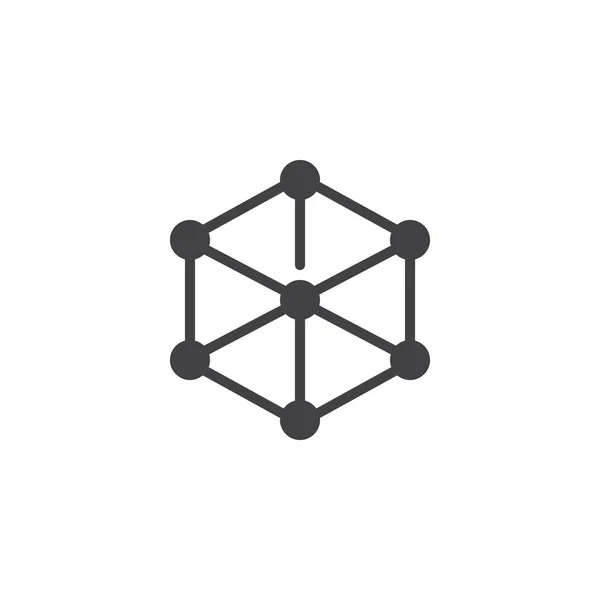 Значок Вектора Структуры Молекулы Куба Заполненный Плоский Знак Мобильной Концепции — стоковый вектор