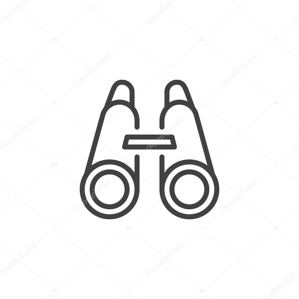 Binocular outline icon. linear style sign for mobile concept and web design. Spyglass simple line vector icon. Symbol, logo illustration. Pixel perfect vector graphics