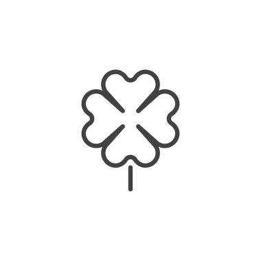 Yonca çiçek simgesi anahat. Mobil kavramı ve web tasarım için doğrusal stili işaret. yonca yaprakları basit çizgi vektör simgesi. Sembol, logo illüstrasyon. Piksel mükemmel vektör grafikleri