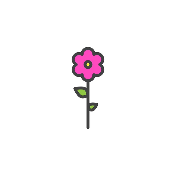 Квітка Заповнена Значком Контуру Лінійний Векторний Знак Лінійна Барвиста Піктограма — стоковий вектор