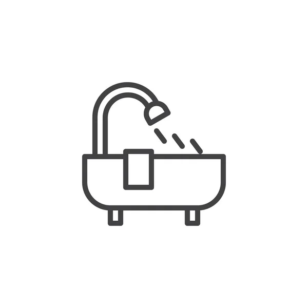 Icono Del Contorno Bañera Signo Estilo Lineal Para Concepto Móvil — Vector de stock