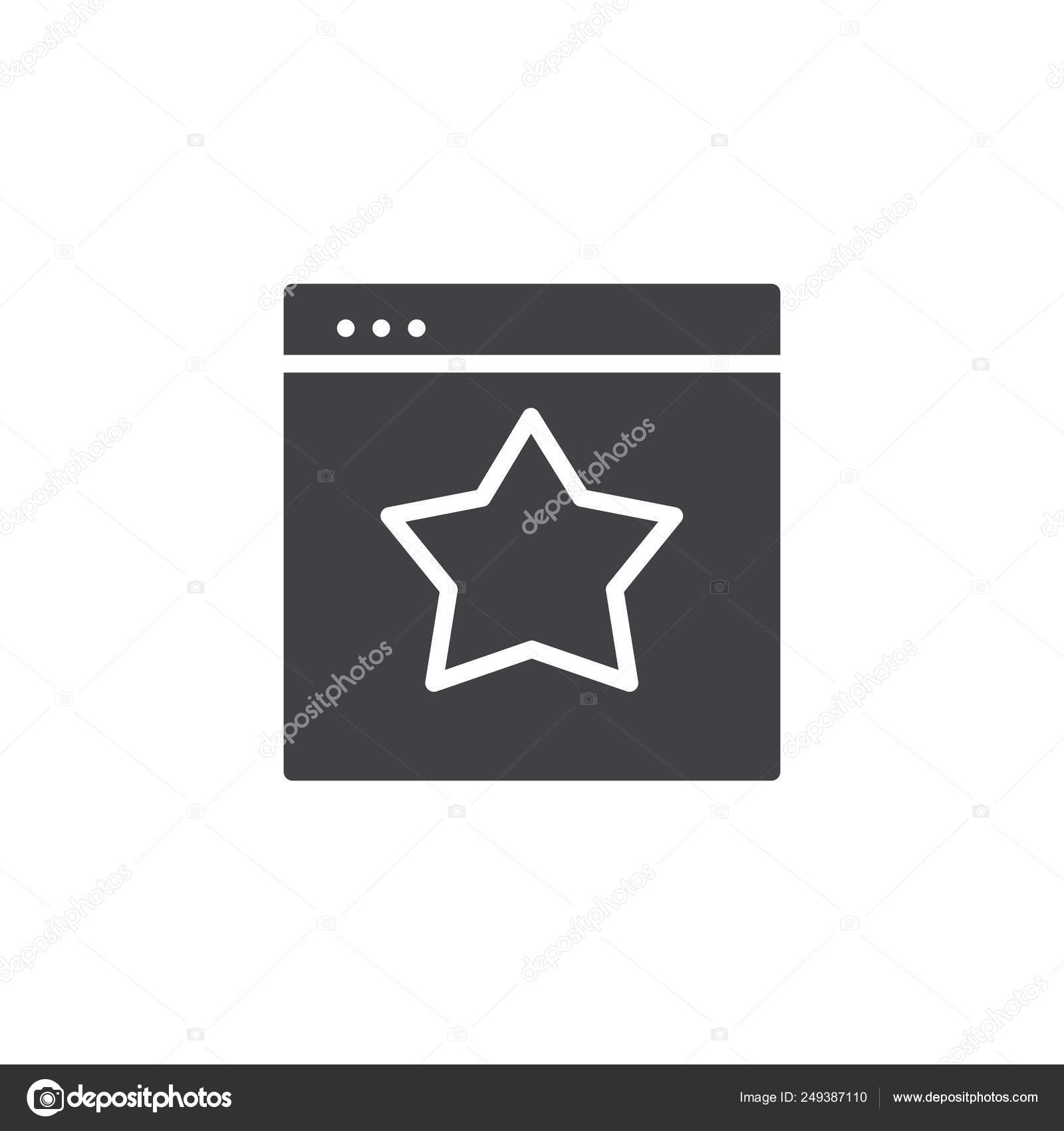 Star in browser window vector icon Stock Vector by ©avicons 249387110