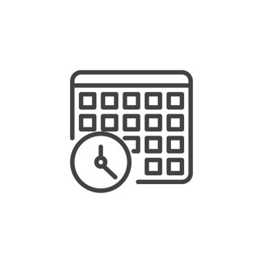 Takvim ve saat anahat simgesini