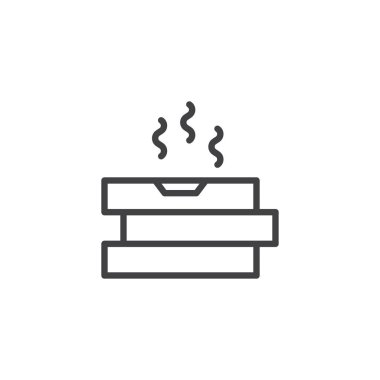 Üç pizza kutuları simge anahat