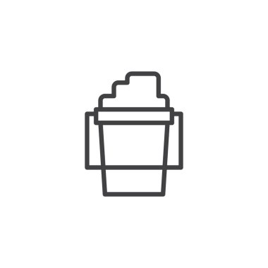 Çocuk kova kum anahat simgesi olan