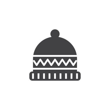 Kış şapka vektör simgesi