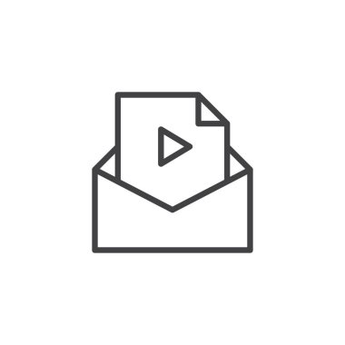 Video dosyası ileti anahat simgesi