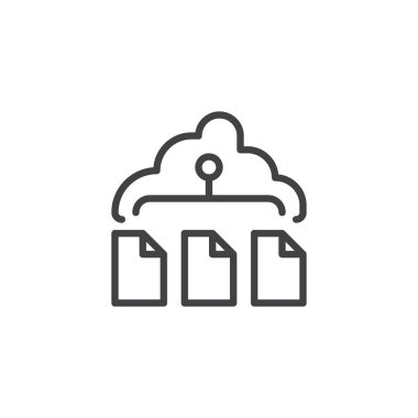 Bulut bağlantıları dosyaları anahat simgesi