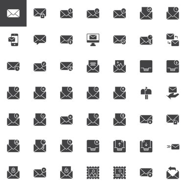 E-posta ve mesajı Icons set vektör