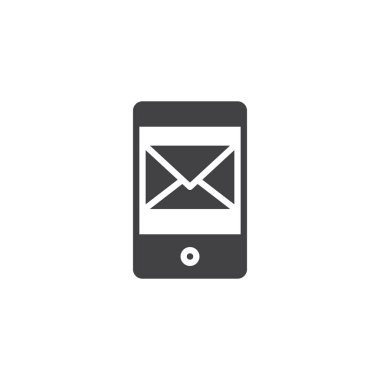 Hareket eden telefon ile yeni posta vektör simgesi