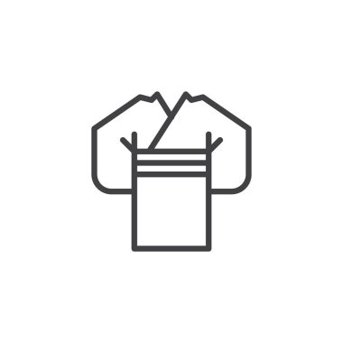 Japon kimono anahat simgesini