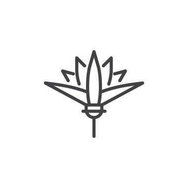 Lotus çiçek anahat simgesini