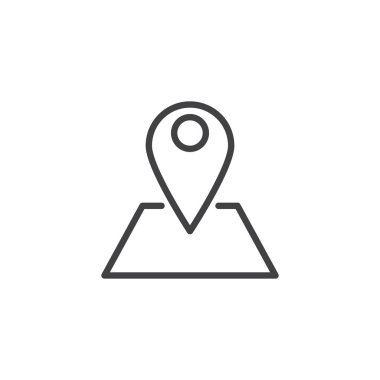 Konumu pin harita anahat simgesini