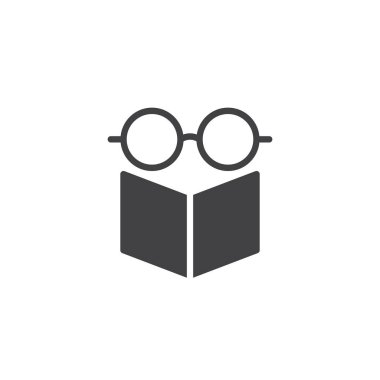 Gözlükler ve kitap vektör simgesi