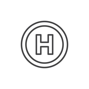 Helikopter pisti anahat simgesini