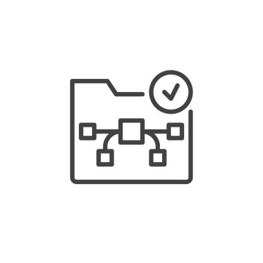 Onay işareti anahat simgesi olan grafik klasör