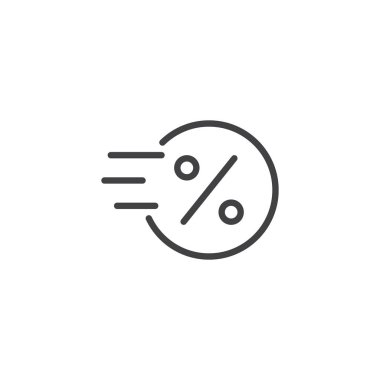 Hızlı para ile yüzde işareti anahat simgesini