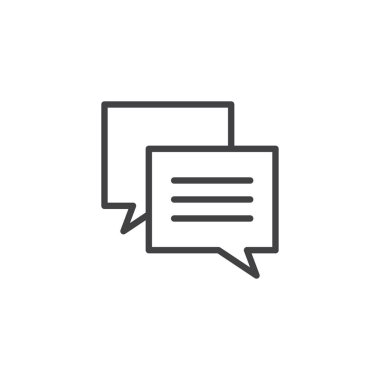 Kare konuşma balonu anahat simgesini