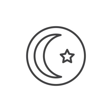 Hilal yıldız anahat simgesini