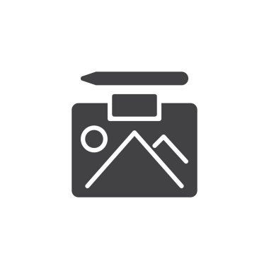 Manzara resim ve kalem vektör simgesi