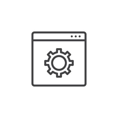 Web sitesi ile ayar karikatür anahat simgesini