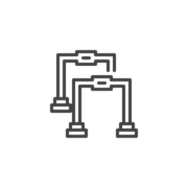 Fitness yukarı çubukları anahat simgesi itmek