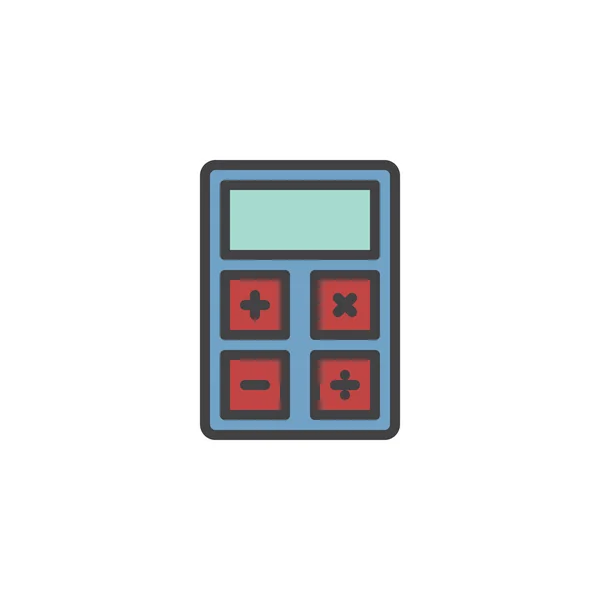 Gevulde omtrek calculatorpictogram — Stockvector