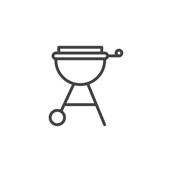 Icono del esquema de la parrilla — Vector de stock