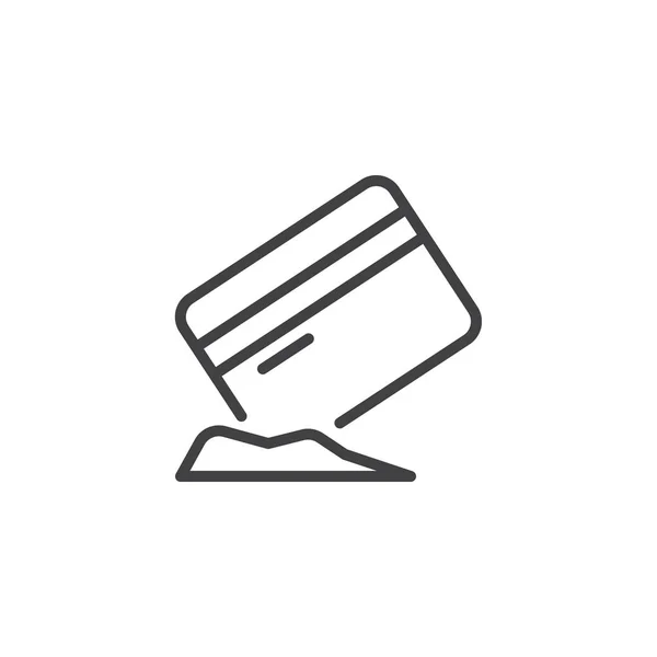 Kreditní karta s ikonu obrysu kokainu — Stockový vektor